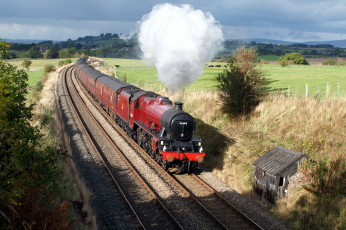 Картинка техника паровозы дорога железная рельсы паровоз