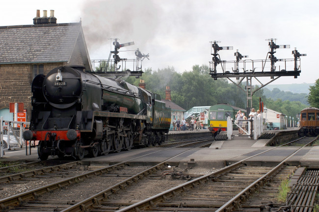 Обои картинки фото техника, паровозы, паровоз, рельсы, дорога, железная