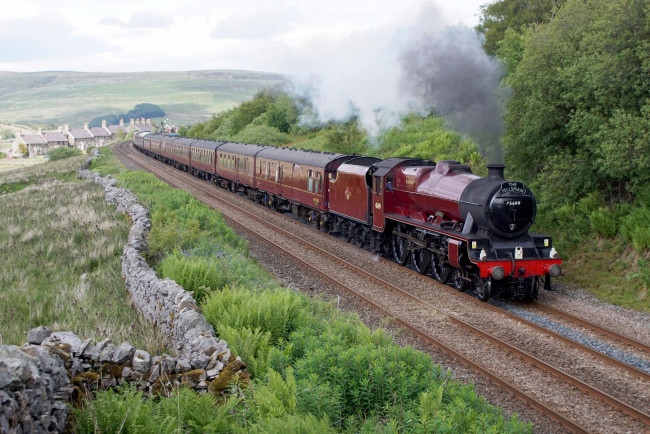 Обои картинки фото техника, паровозы, дорога, железная, паровоз, рельсы