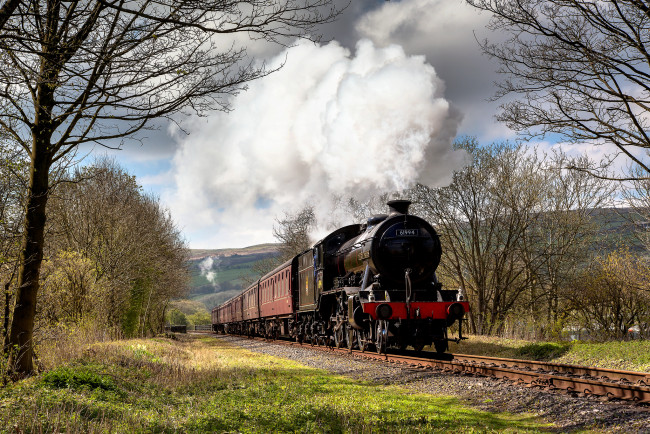 Обои картинки фото техника, паровозы, паровоз, рельсы, дорога, железная