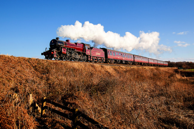 Обои картинки фото техника, паровозы, паровоз, рельсы, дорога, железная