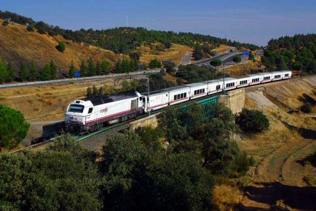 Обои картинки фото техника, поезда, рельсы, локомотив, состав, дорога, железная