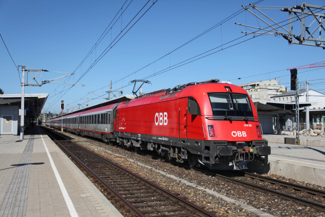 Обои картинки фото техника, поезда, состав, локомотив, рельсы, железная, дорога