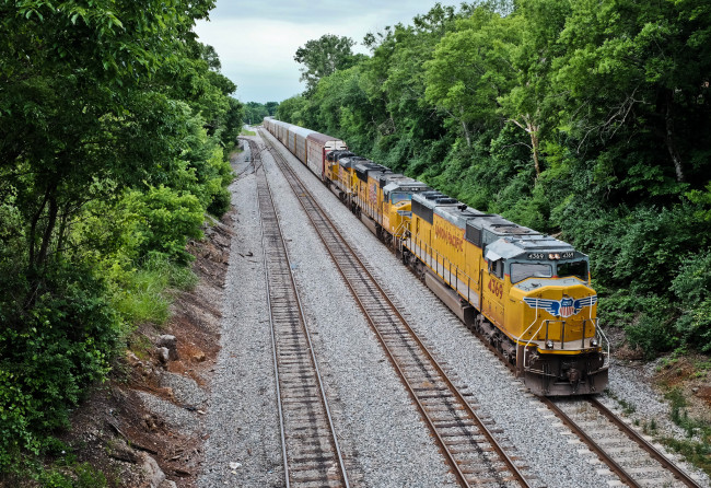 Обои картинки фото техника, поезда, локомотив, состав, рельсы, дорога, железная
