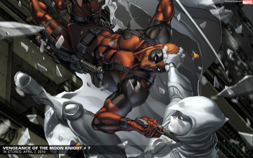 Картинка рисованное комиксы марк спектор лунный рыцарь moon knight комикс comics уэйд уилсон wade wilson марвел дэдпул marvel deadpool