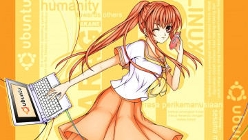 Картинка компьютеры ubuntu+linux логотип фон