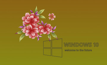 обоя компьютеры, windows  10, логотип, фон