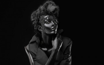 Картинка девушки -unsort+ креатив краска плащ модель кружево