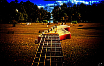 Картинка музыка -музыкальные+инструменты гитара гриф природа