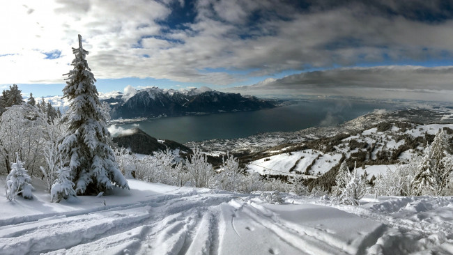 Обои картинки фото природа, зима, озеро