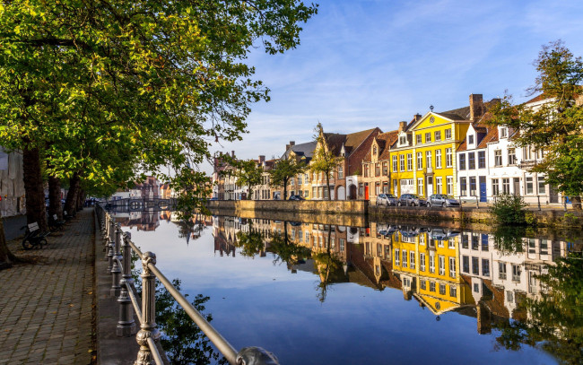 Обои картинки фото города, брюгге , бельгия, канал, набережная