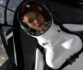 Картинка 3д+графика фантазия+ fantasy фон взгляд девушка