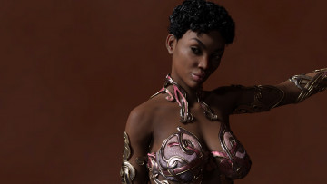 Картинка 3д+графика фантазия+ fantasy фон взгляд девушка