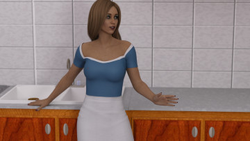 Картинка 3д+графика люди+ people фон взгляд девушка