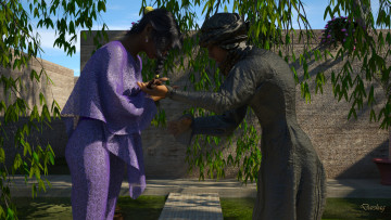 Картинка 3д+графика люди+ people фон взгляд девушка