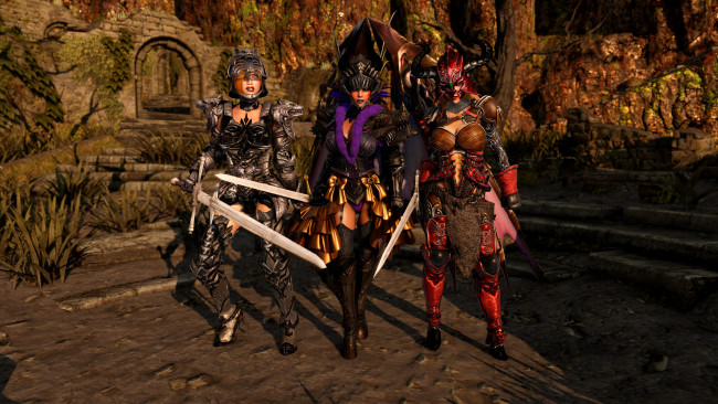 Обои картинки фото 3д графика, фантазия , fantasy, фон, взгляд, девушки