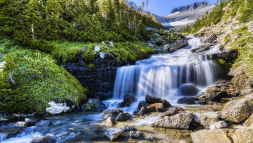 Картинка природа водопады поток водопад вода