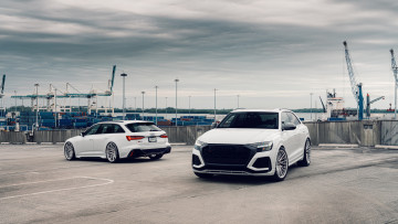 обоя автомобили, audi, city, white, rs6, rsq8
