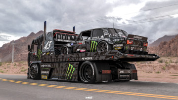 обоя автомобили, виртуальный тюнинг, kamaz, tow, hoonitruck, and, lada