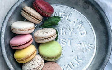 Картинка еда макаруны лакомство печенье ассорти