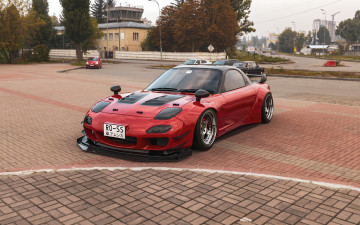 обоя mazda rx7 red lady, автомобили, виртуальный тюнинг, mazda, rx7, red, lady