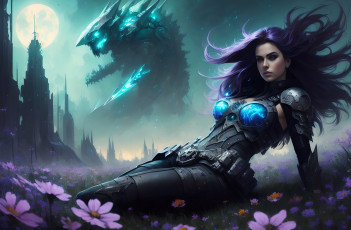 Картинка фэнтези девушки нейросети графика нейроарт ai art нейронные сети рисунки нейро искусство девушка