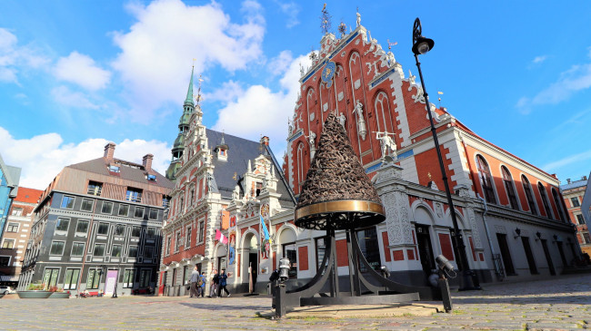 Обои картинки фото house of the black heads, города, рига , латвия, house, of, the, black, heads