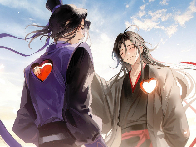 Обои картинки фото аниме, mo dao zu shi, цзян, чэн, вэй, усянь, сердце