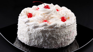 Картинка еда пирожные кексы печенье вишенки крем торт