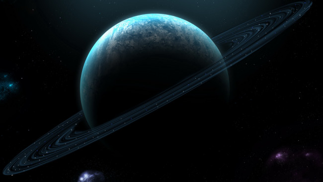 Обои картинки фото космос, арт, сатурн