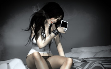 Картинка 3д графика people люди девушка сигарета