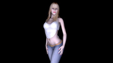 Картинка 3д графика people люди девушка маечка