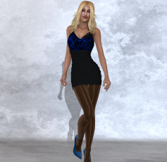 Картинка 3д+графика люди+ people купальник взгляд девушка