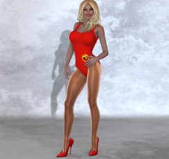 Картинка 3д+графика люди+ people купальник взгляд девушка