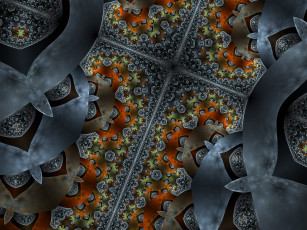 Картинка 3д+графика фракталы+ fractal цвета фон узор