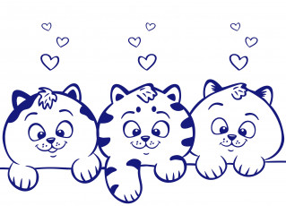 Картинка векторная+графика животные коты