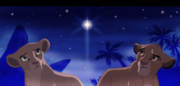 Картинка рисованные животные +львы львы