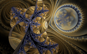 Картинка 3д+графика фракталы+ fractal цвета фон узор