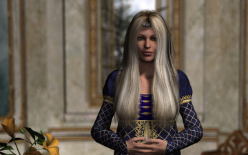 Картинка 3д+графика люди+ people блондинка взгляд девушка