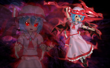 обоя remilia, 3д графика, аниме , anime, взгляд, девушки