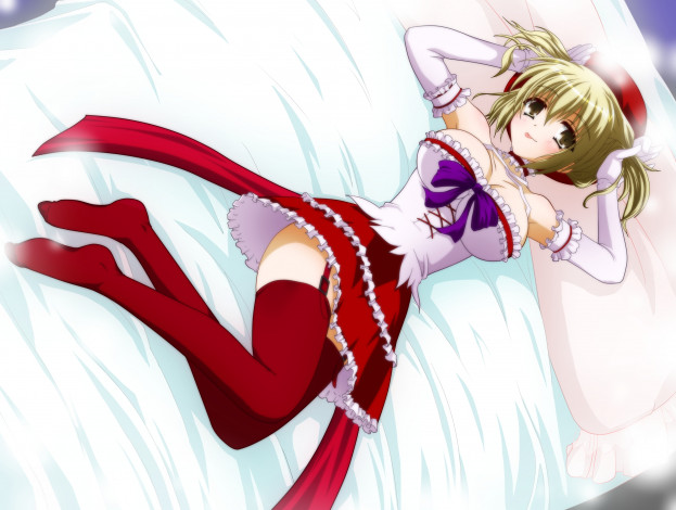 Обои картинки фото аниме, kore wa zombie desu ka, секси, лежит, девушка