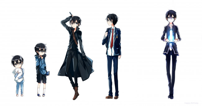 Обои картинки фото аниме, sword art online, арт, форма, парень, мальчик, kirigaya, kazuto, jianmo, sl, школьник, плащ, магия, sword, art, online