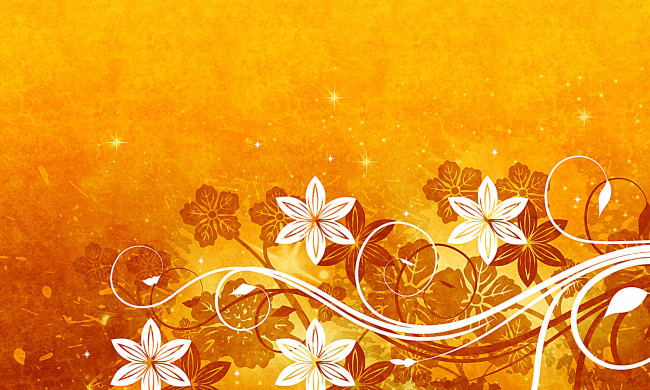 Обои картинки фото векторная графика, цветы, жёлтый, фон, звёзды