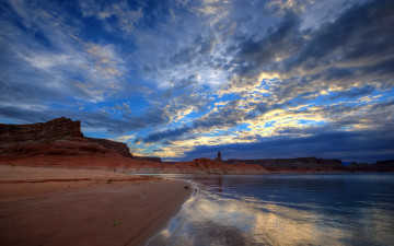 Картинка природа побережье пейзаж небо lake powell