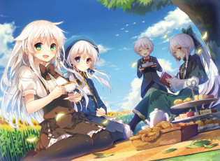 Картинка аниме unknown +другое взгляд девушки фон