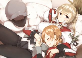 Картинка аниме kantai+collection фон взгляд девушки