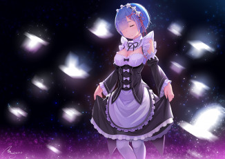 Картинка аниме re +zero+kara+hajimeru+isekai+seikatsu фон взгляд девушка
