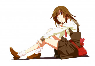 Картинка аниме bakemonogatari взгляд девушка фон