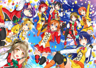 Картинка аниме love+live +school+idol+project взгляд девушки фон