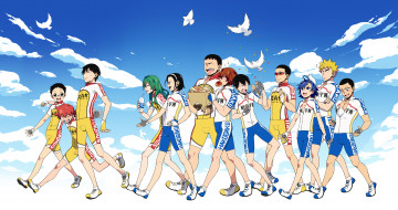 Картинка аниме yowamushi+pedal парни
